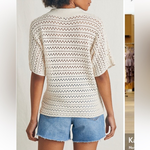 Faherty Nusa Crochet Polo Sweater short sleeve Shirt Top XL
& Medium NWT - Picture 3 of 4
